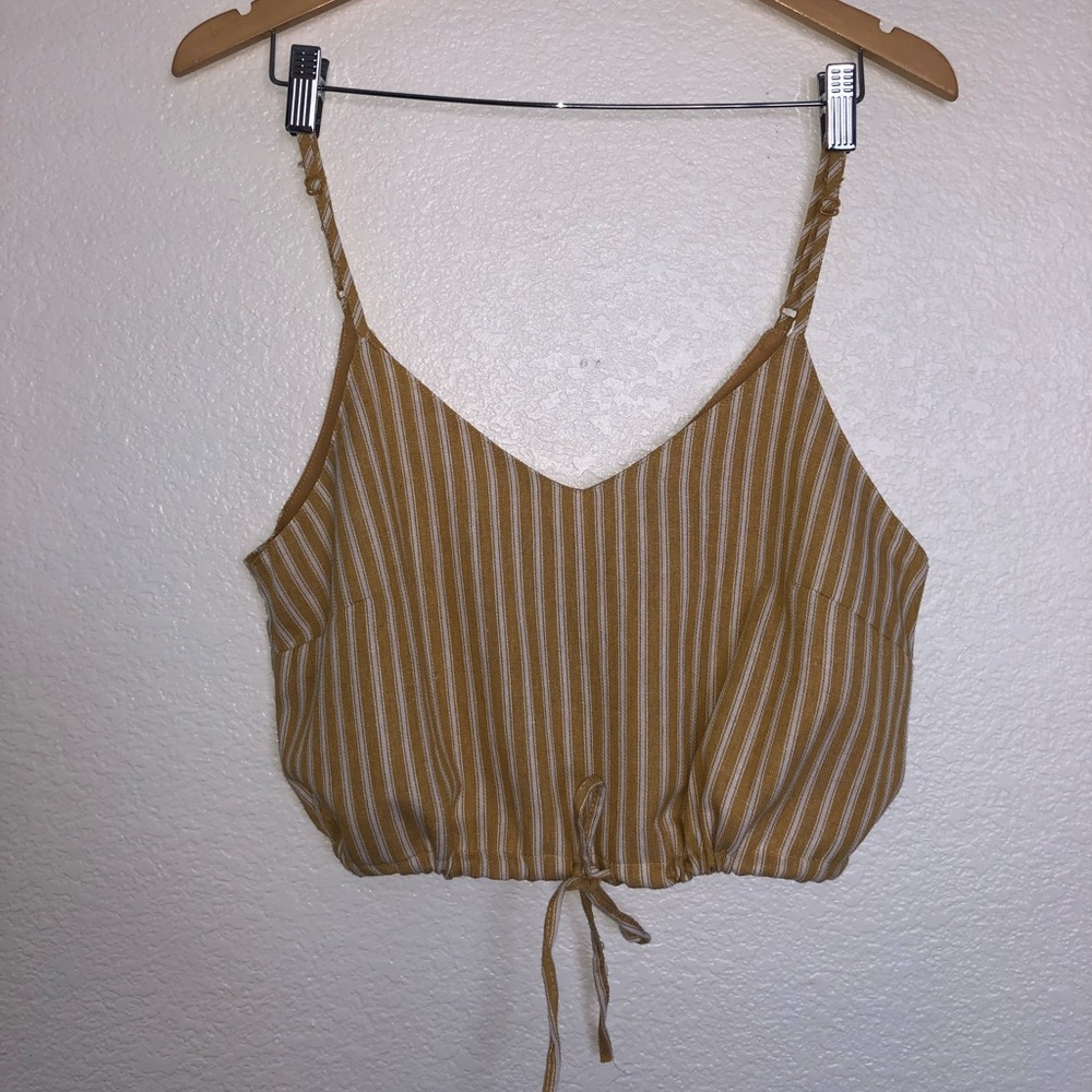 Yellow tie crop top